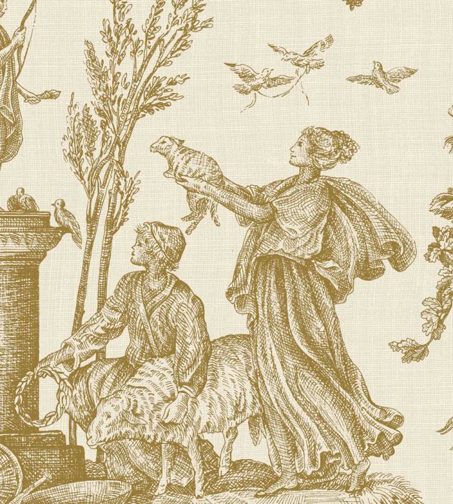 Toile Baptiste Wallpaper by Lewis & Wood Dijon