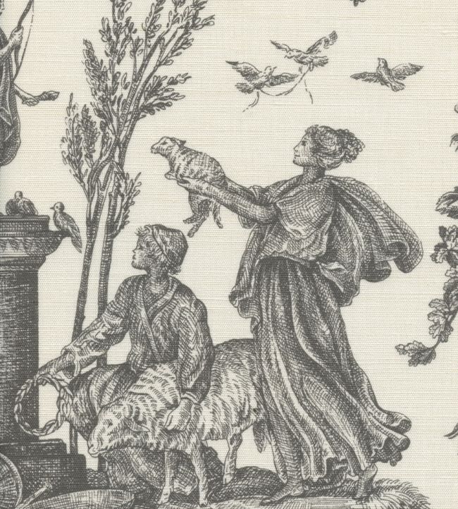Toile Baptiste Fabric by Lewis & Wood Douce Noir