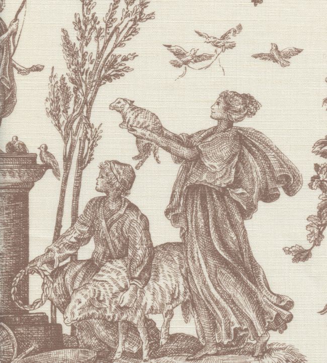Toile Baptiste Fabric by Lewis & Wood Marron