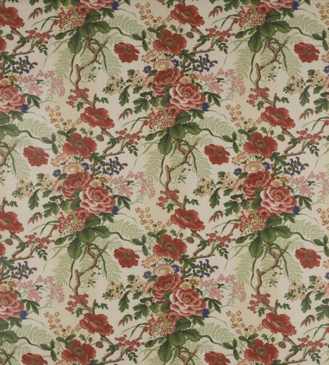 Tree Poppy Fabric by Colefax and Fowler Red/Green