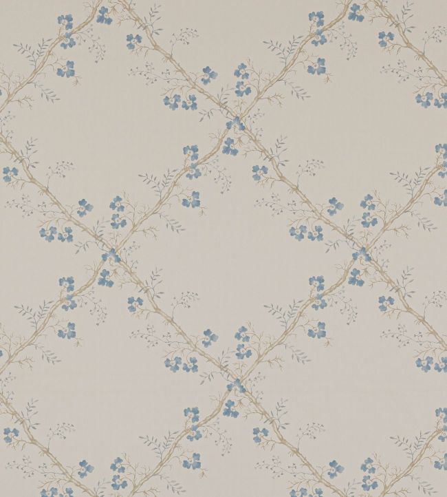 Trefoil Trellis Wallpaper by Colefax and Fowler Blue