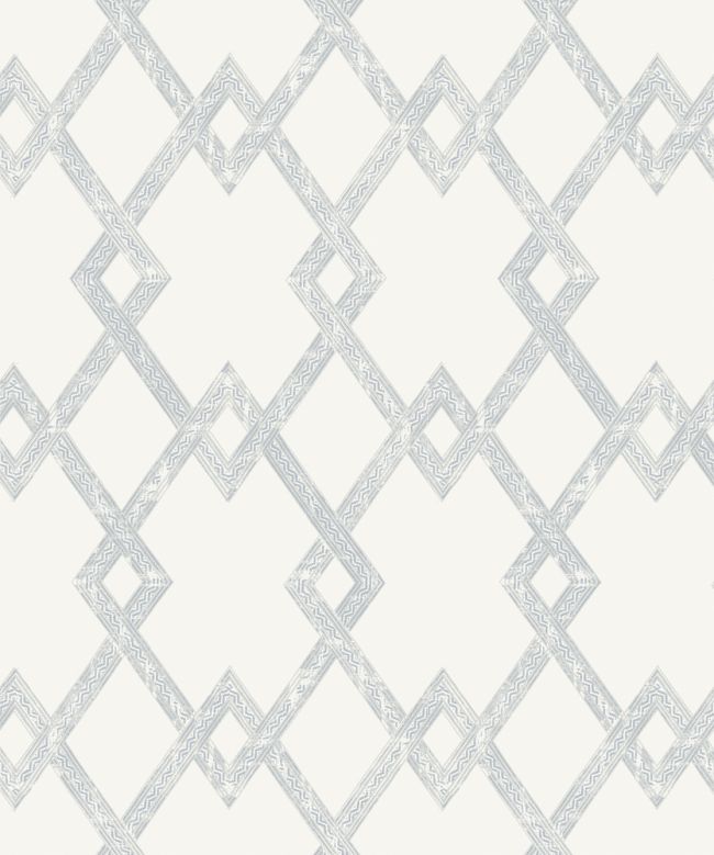Treillage Wallpaper by Madeaux 01 Silver Cloud