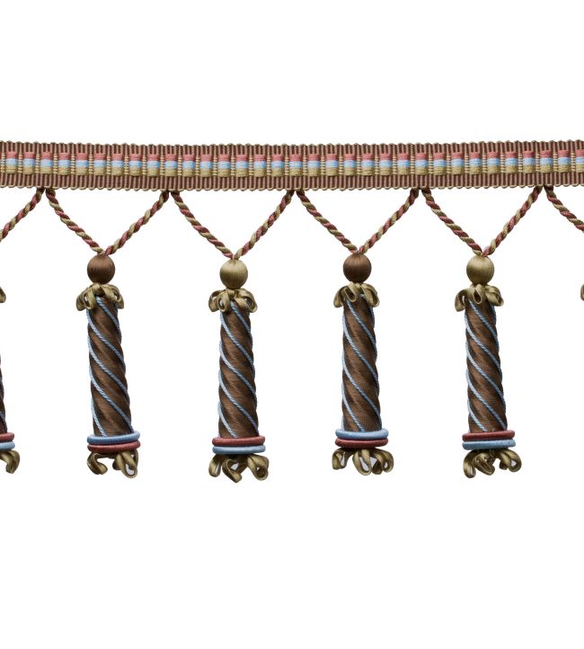 Trianon Carved Beaded Fringe Trimming by Samuel & Sons Chocolat