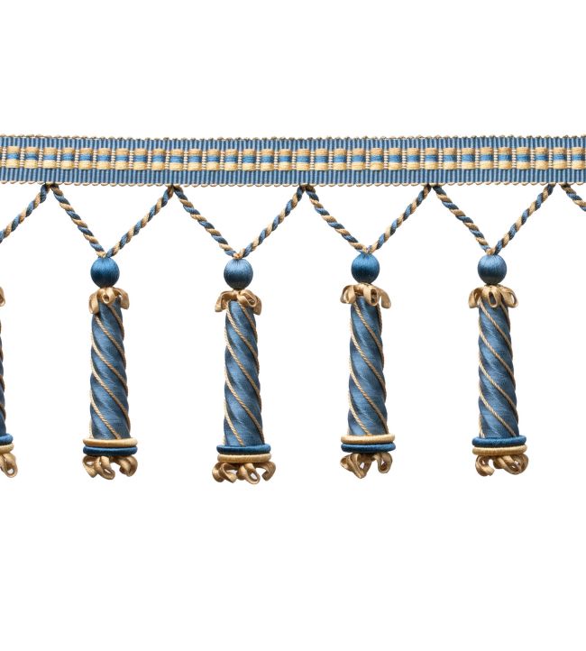 Trianon Carved Beaded Fringe Trimming by Samuel & Sons Lapis