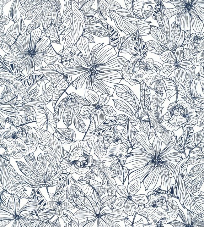 Tropical Sun Wallpaper by Caselio Midnight Blue