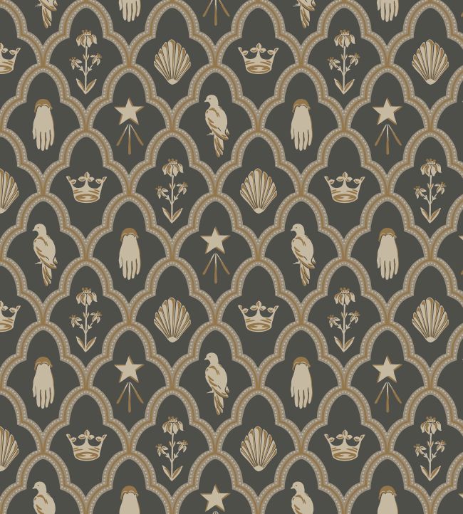 Turtledove Barn Wallpaper by Sandberg Charcoal