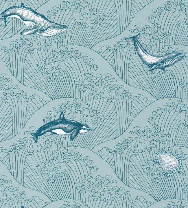 Under The Sea Wallpaper in Vert Deau by Caselio | Jane Clayton
