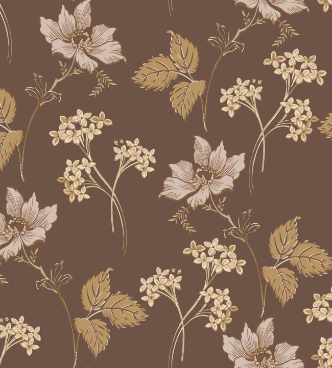 Valborg Wallpaper by Borastapeter Brown