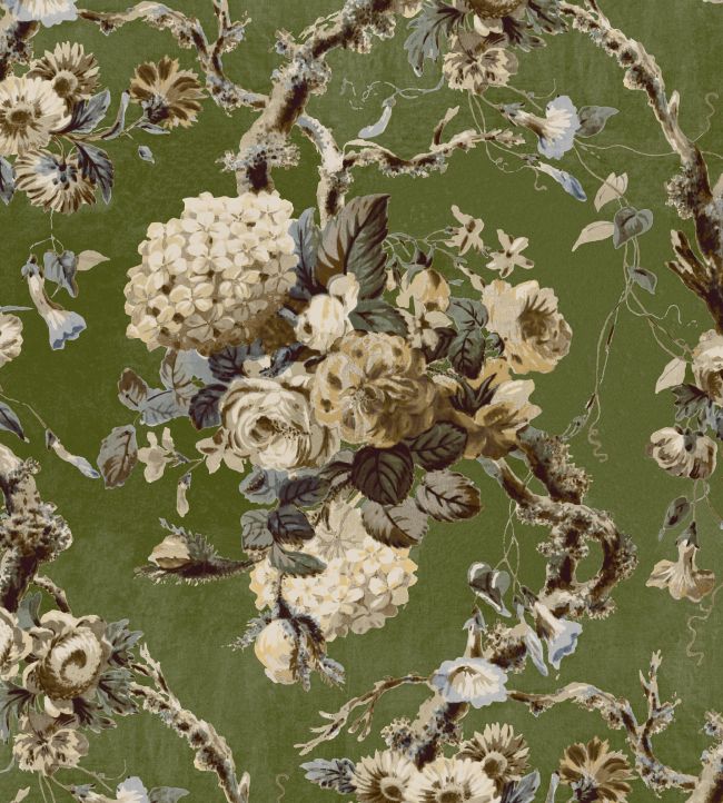 V&A Georgette Fabric by Arley House Olive