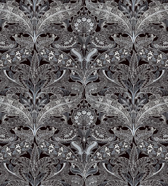 V&A Lacewing Fabric by Arley House Jet Black
