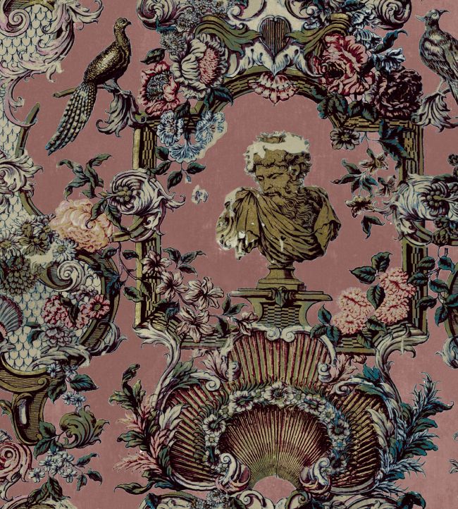 V&A Romano Fabric by Arley House Pink