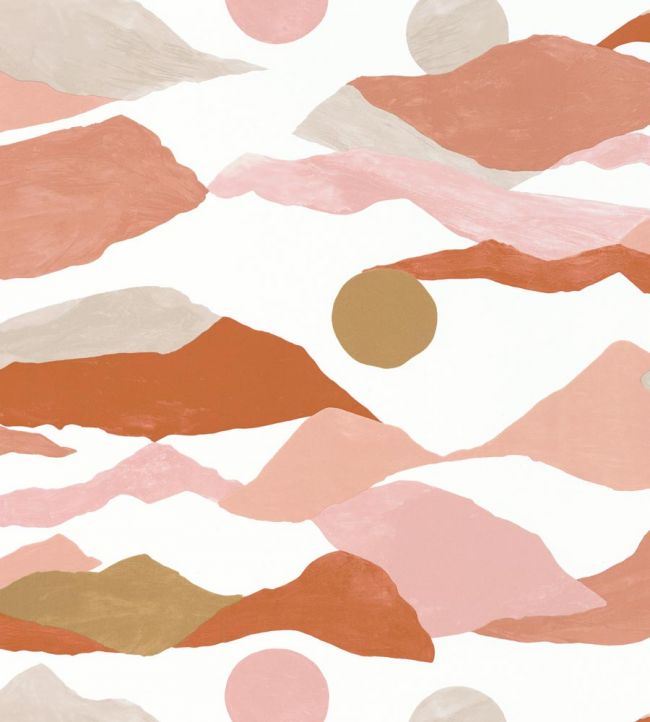 Voyages Wallpaper by Caselio Terracotta / Rose / Dore