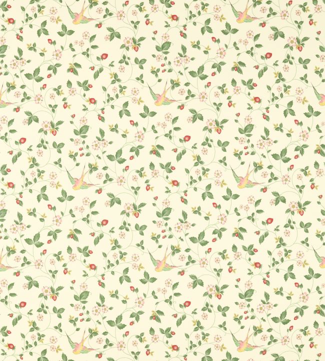 Wild Strawberry Fabric by Clarke & Clarke Ivory