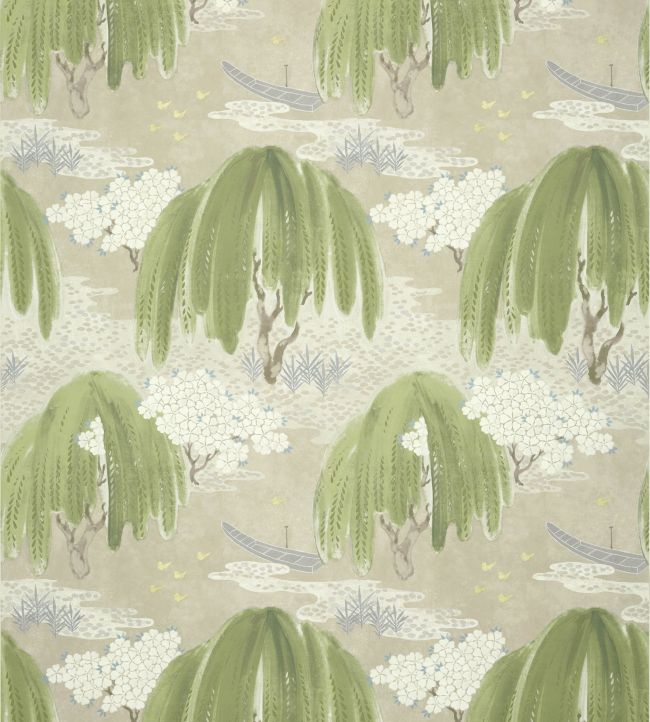 Willow Tree Wallpaper in Beige by Anna French Jane Clayton