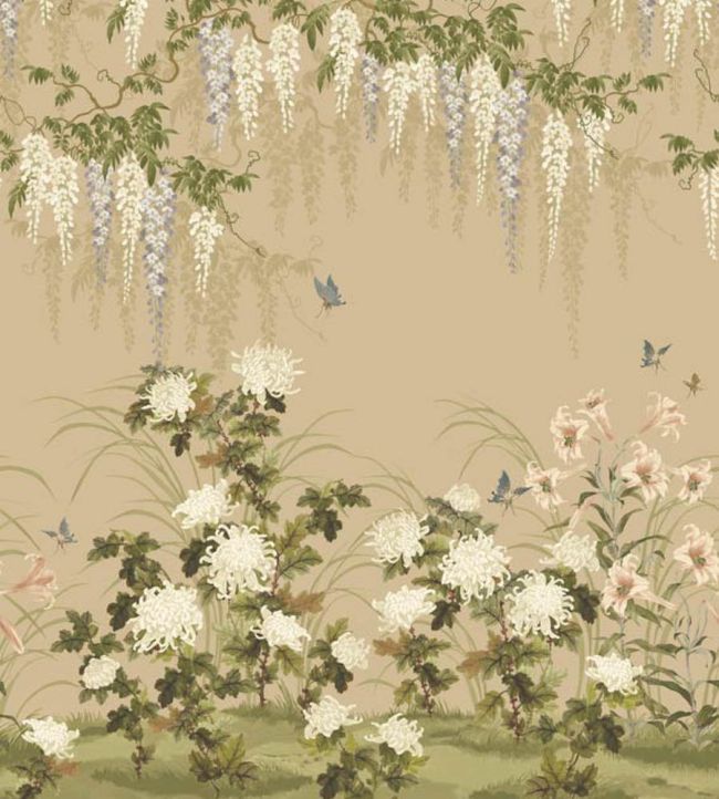Wisteria Bloom Mural by 1838 Wallcoverings Alabaster