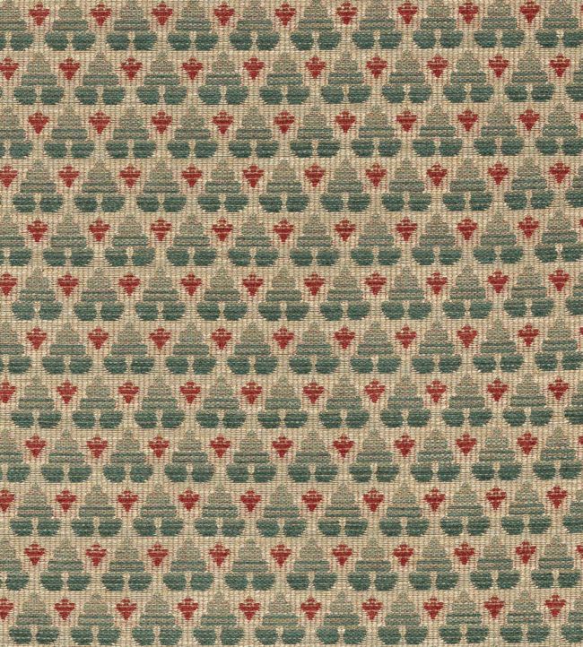 Woodberry Fabric by Colefax and Fowler Forest/Red