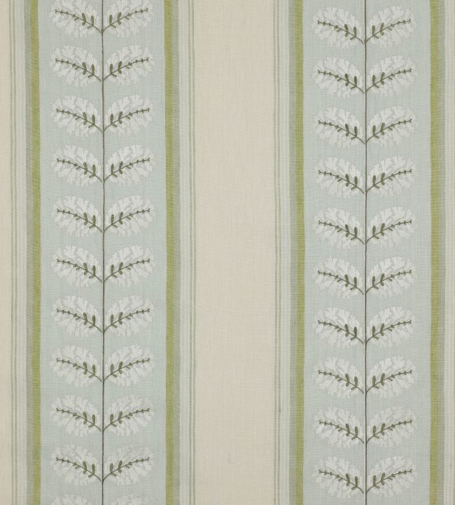 Woodcote Stripe Fabric in Aqua/Green by Colefax and Fowler Jane Clayton