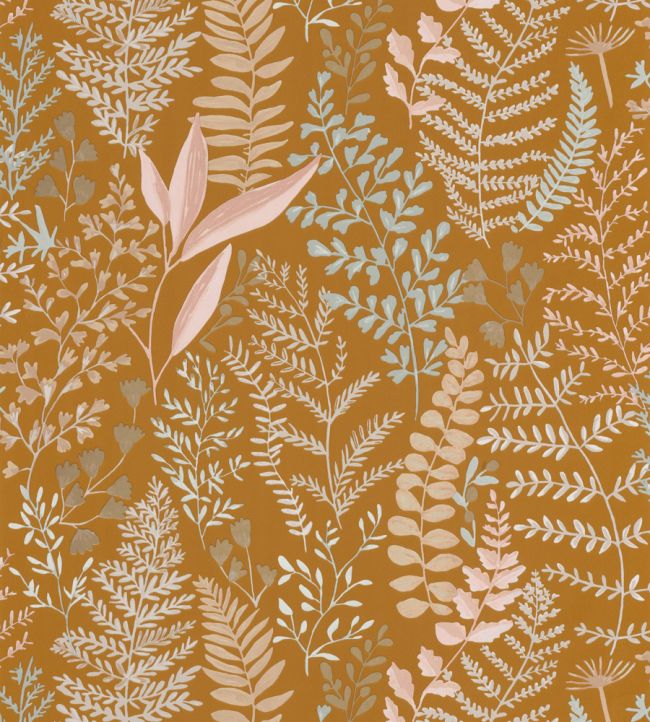 Woodland Wallpaper by Caselio Ocre Rose