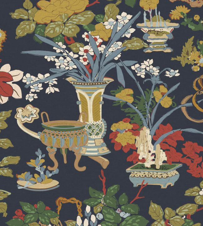 Yentai Fabric by Warner House Navy
