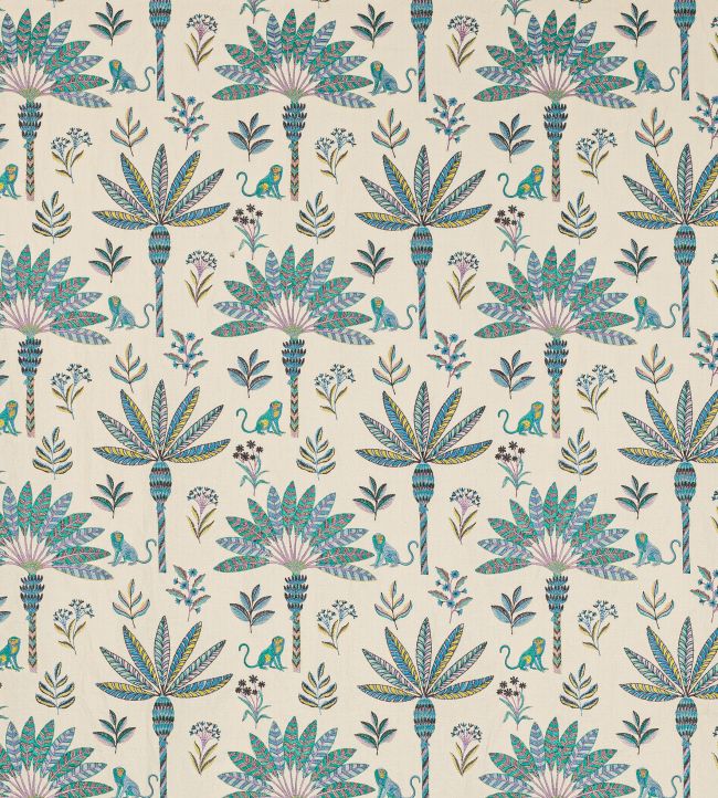Zanzibar Fabric by Jane Churchill Blue