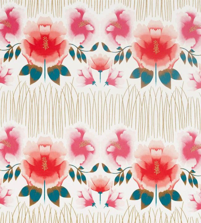 Zapara Fabric by Harlequin Pomegranate/Lagoon