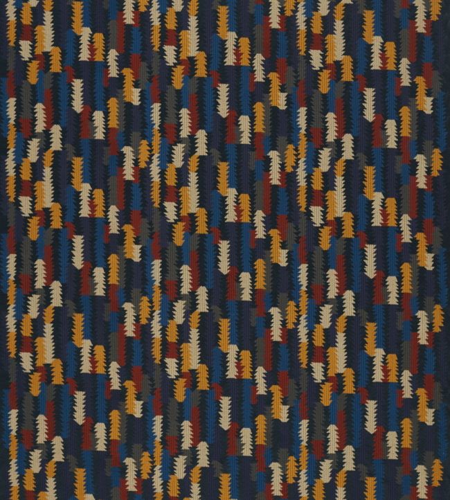 Cosmati Embroidery Fabric by Zoffany Ink/Tigers Eye