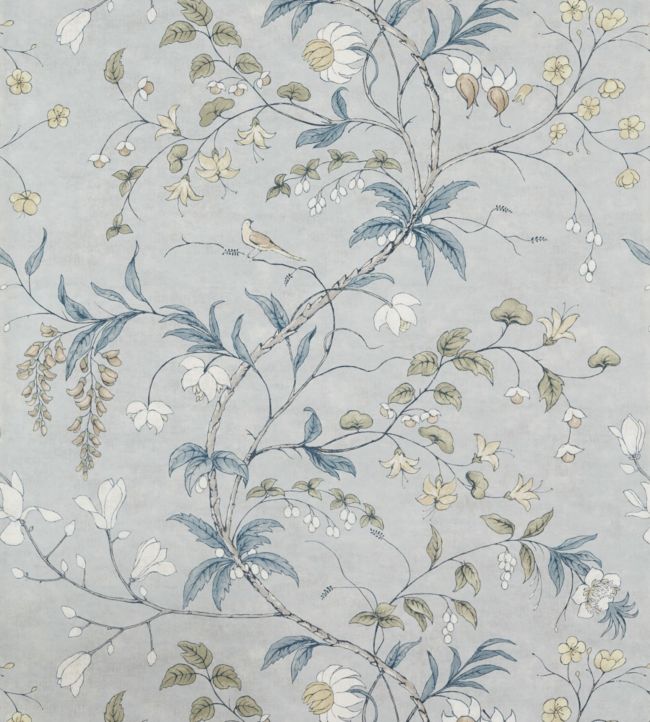 Chambalon Trail Wallpaper by Zoffany in Mercury / Platinum Grey Jane