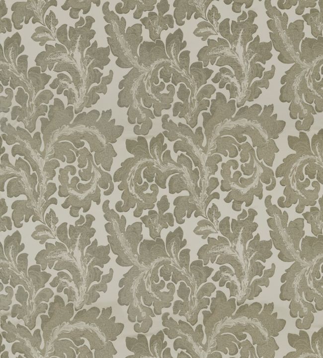 Acantha Silk Fabric by Zoffany Grey Pearl
