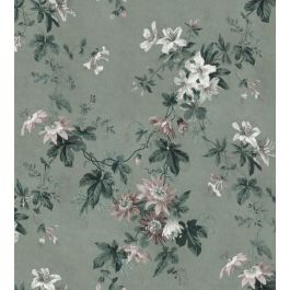 Faded Passion Wallpaper Mural in Sage Green by Sandberg | Jane Clayton