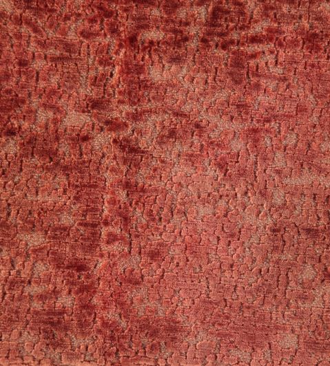 Paradise Velvet Fabric by Aldeco Hot Coral