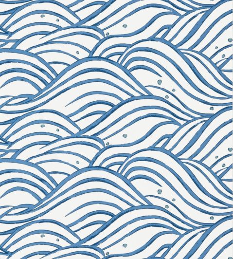 Waves Wallpaper by Anna French Blue