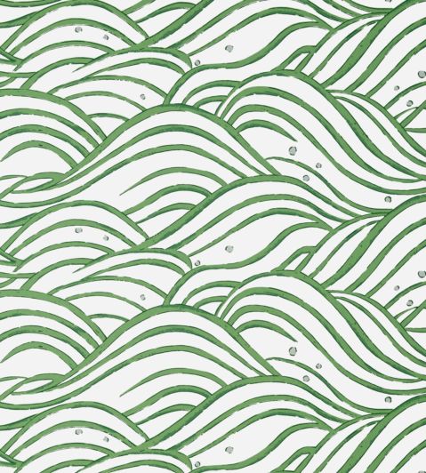 Waves Wallpaper by Anna French Emerald Green