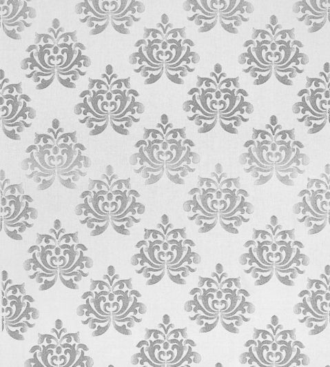 Glitter Damask Embroidery Fabric by Anna French White