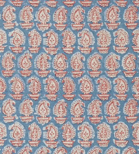 Gada Paisley Wallpaper by Anna French Red and Blue