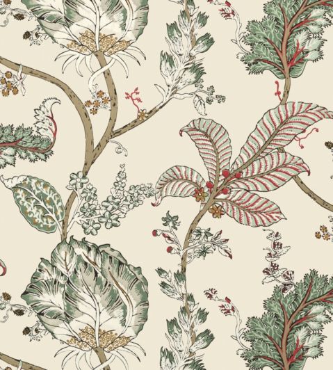 Kalamkari Vine Wallpaper by Anna French Red and Gold