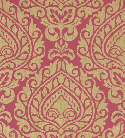 Annette Wallpaper by Anna French Metallic Pink on Gold
