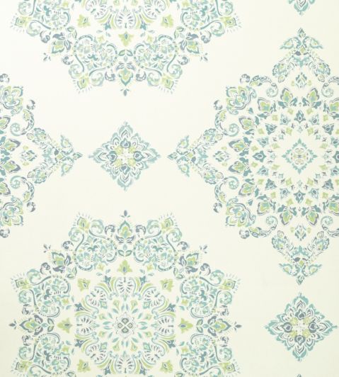 Parvani Wallpaper by Baker Lifestyle Teal/Lime