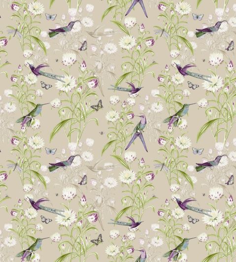 Menagerie Fabric by Blendworth Green/Neutral/Purple