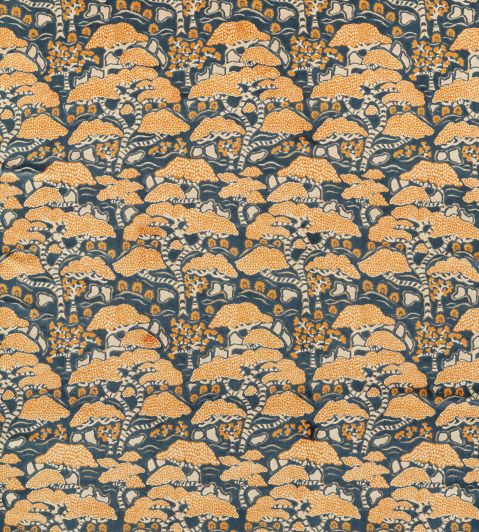 Bonsai & Gingko Fabric by Sanderson Midnight / Orange