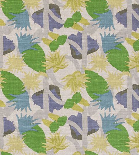 Cactus Flower Fabric by Christopher Farr Cloth Green