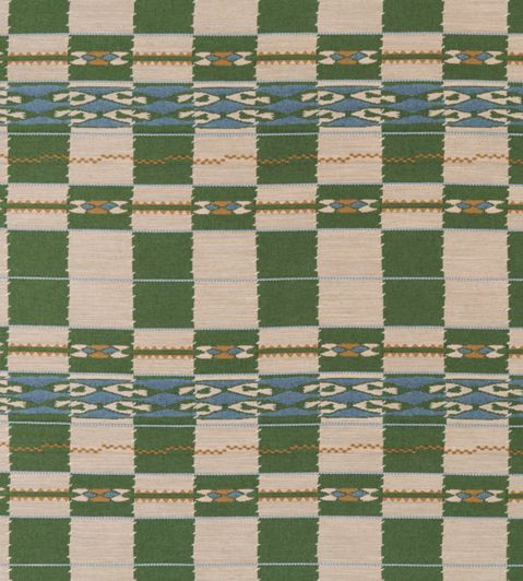 Chubby Check Fabric by Christopher Farr Cloth Green