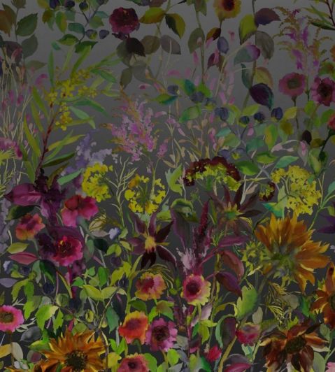 Indian Sunflower Wallpaper by Designers Guild Graphite