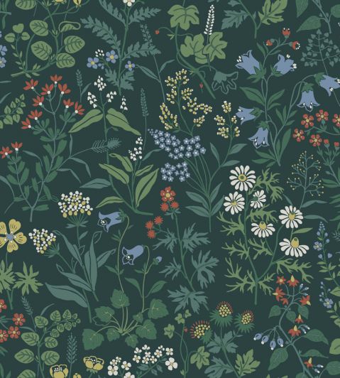 Flora Wallpaper by Borastapeter Black