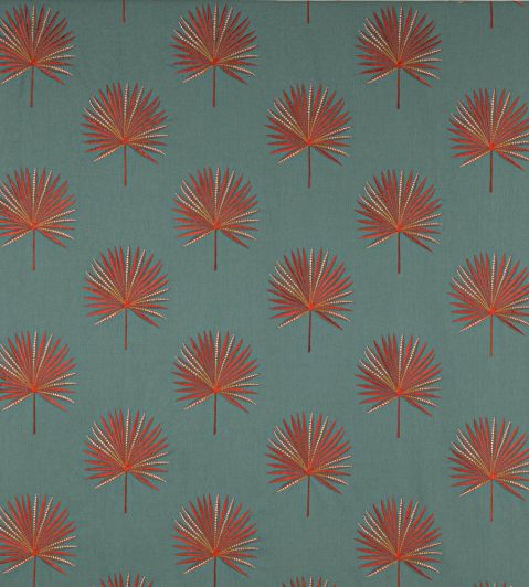 Fortunei Fabric by Jane Churchill Teal/Copper