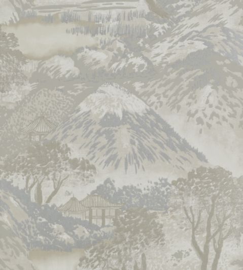 Edo Wallpaper by GP & J Baker Ivory/Silver