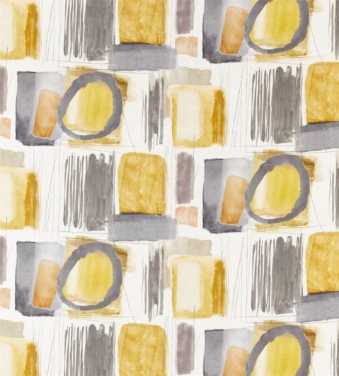 Kanjiro Fabric by Harlequin Ochre / Charcoal / Stone
