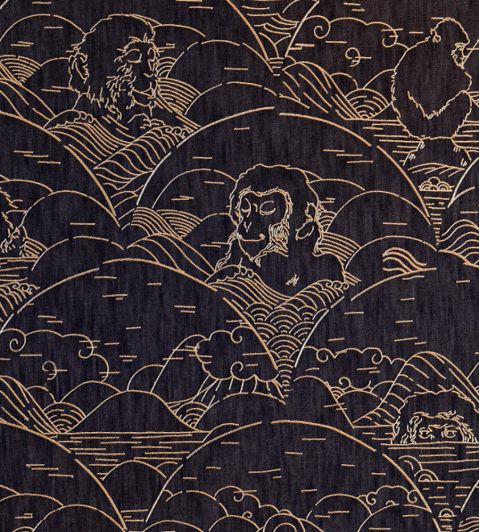 Indigo Macaque Wallpaper by Moooi Ivory