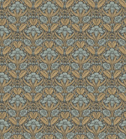 Iris Meadow Wallpaper by GP & J Baker Aqua/Ochre