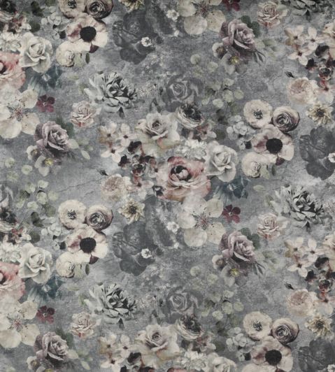 Marble Rose Fabric by Jane Churchill White / Grey