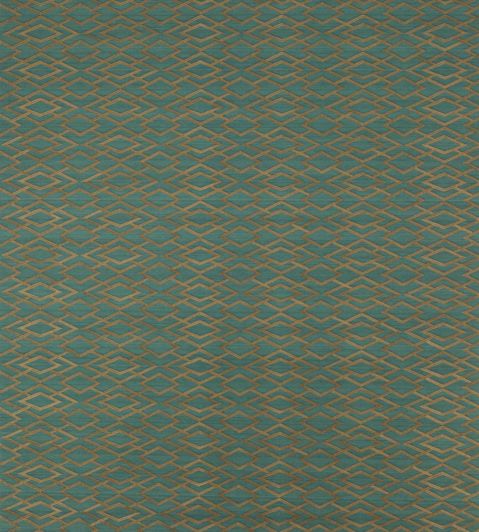 Geometric Silk Wallpaper by Jane Churchill Teal